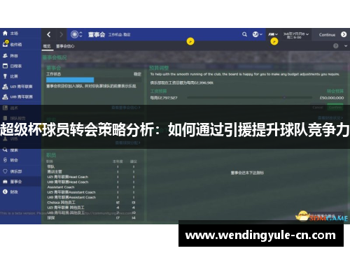 超级杯球员转会策略分析：如何通过引援提升球队竞争力